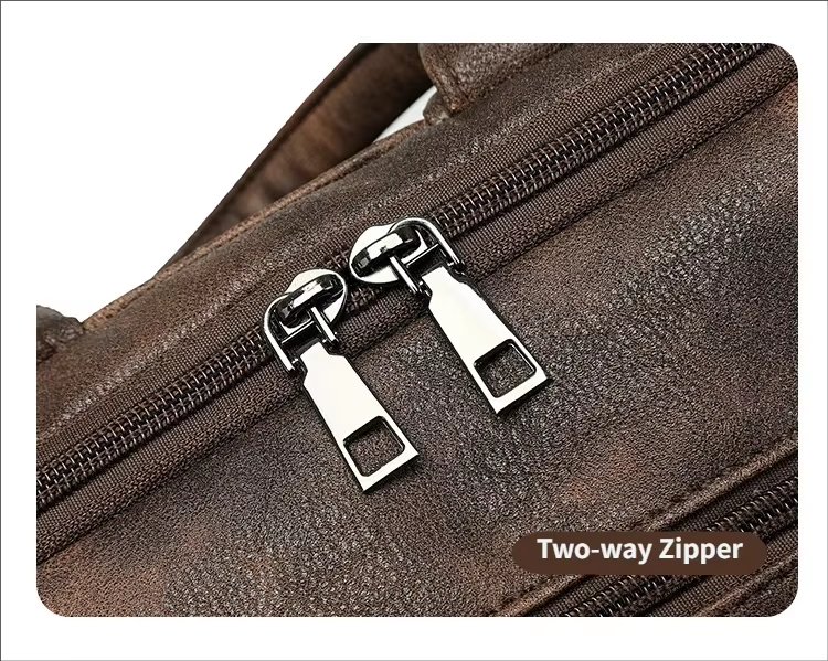 Vintage Business Travel School PU Leather Laptop Backpack product detail