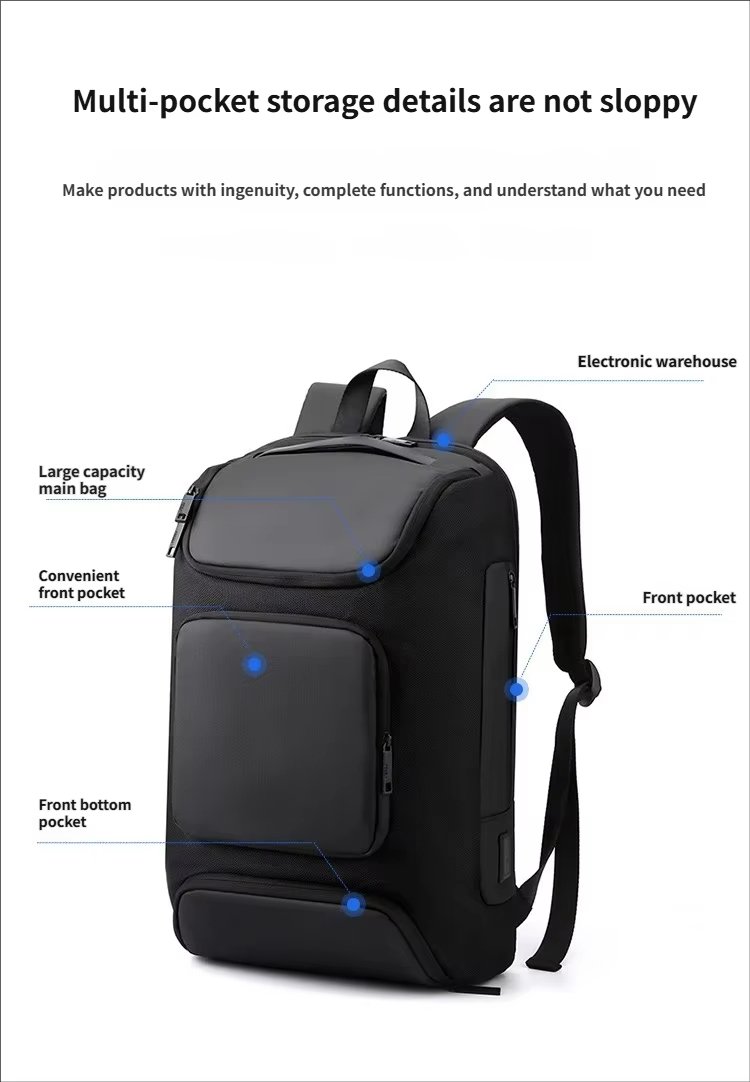 Anti-Theft Water-Resistant Large Capacity USB Business Oxford Laptop Backpack product detail