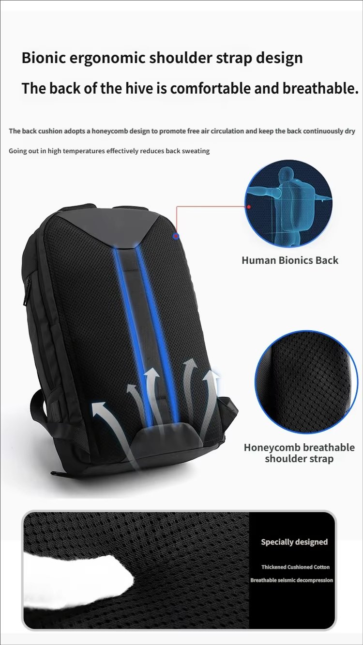 Anti-Theft Water-Resistant Large Capacity USB Business Oxford Laptop Backpack product detail