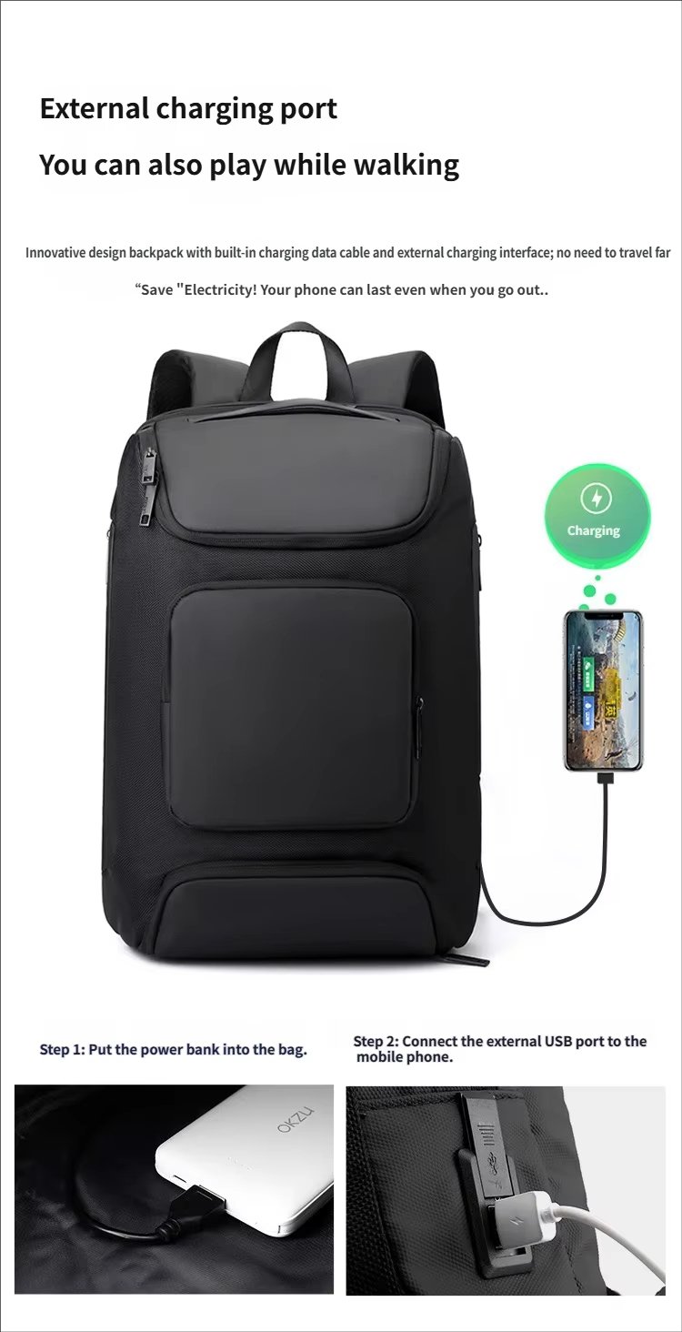 Anti-Theft Water-Resistant Large Capacity USB Business Oxford Laptop Backpack product detail