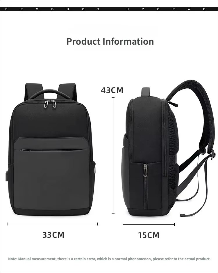 Water-Resistant Large Capacity USB Business Travel Oxford Laptop Backpack product detail