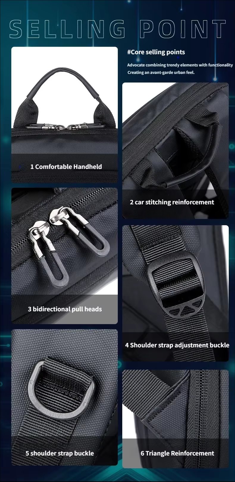 Water-Resistant Lightweight Business Travel School Oxford Laptop Backpack product detail