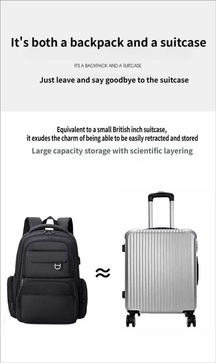 Water-Resistant Large Capacity Lightweight USB Modern Oxford Laptop Backpack product detail