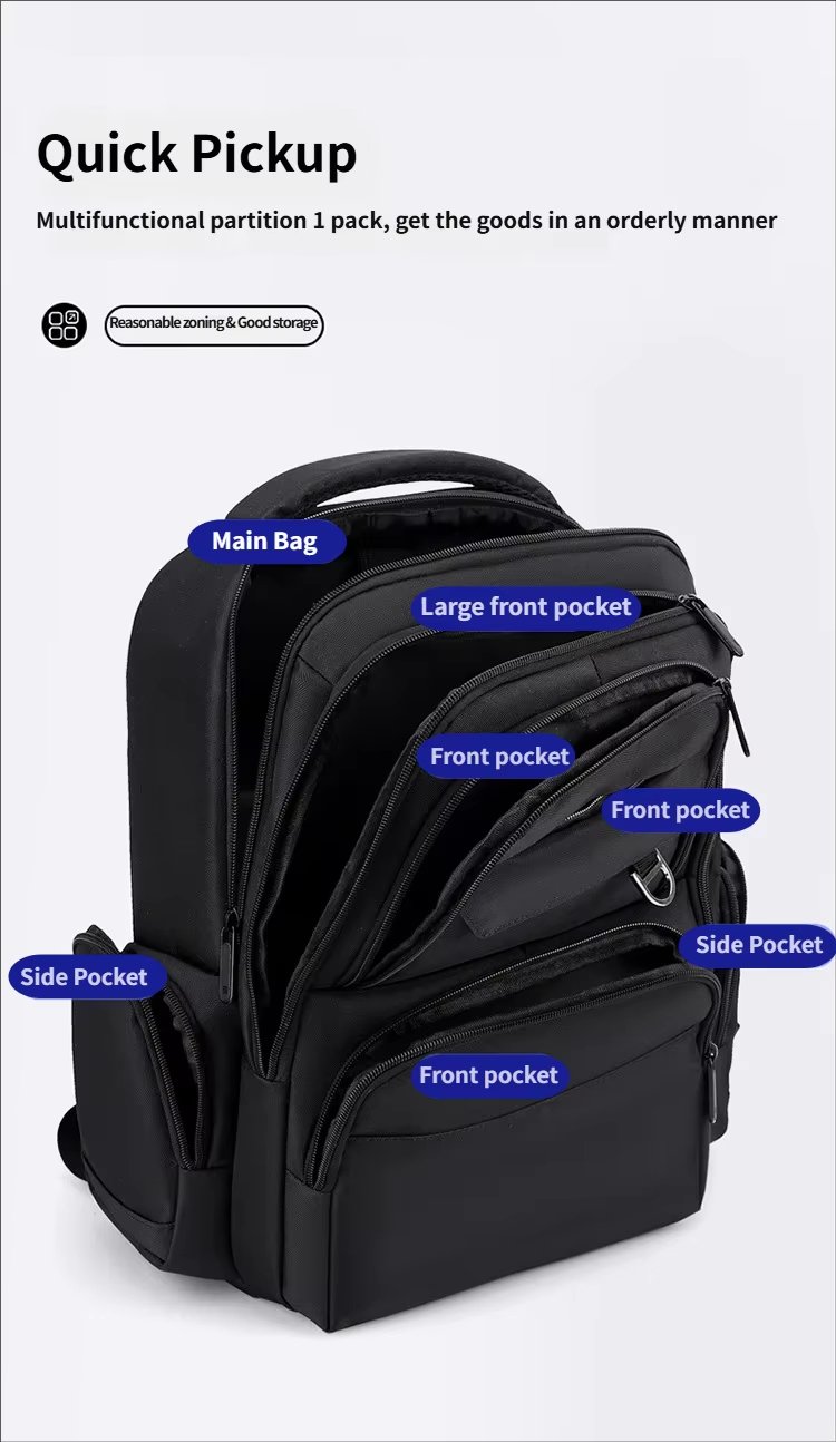 Water-Resistant Large Capacity Lightweight USB Modern Oxford Laptop Backpack product detail