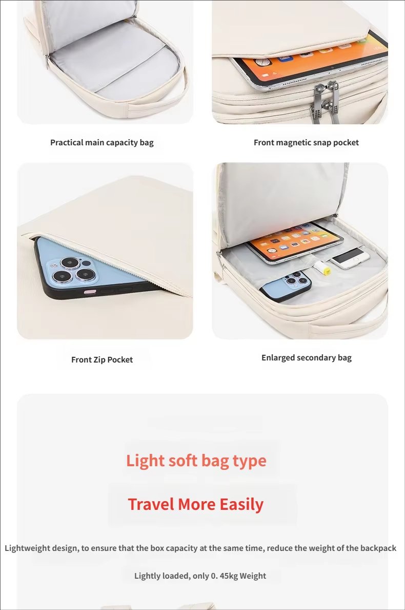 Large Capacity Lightweight Business Travel School Nylon Laptop Backpack product detail