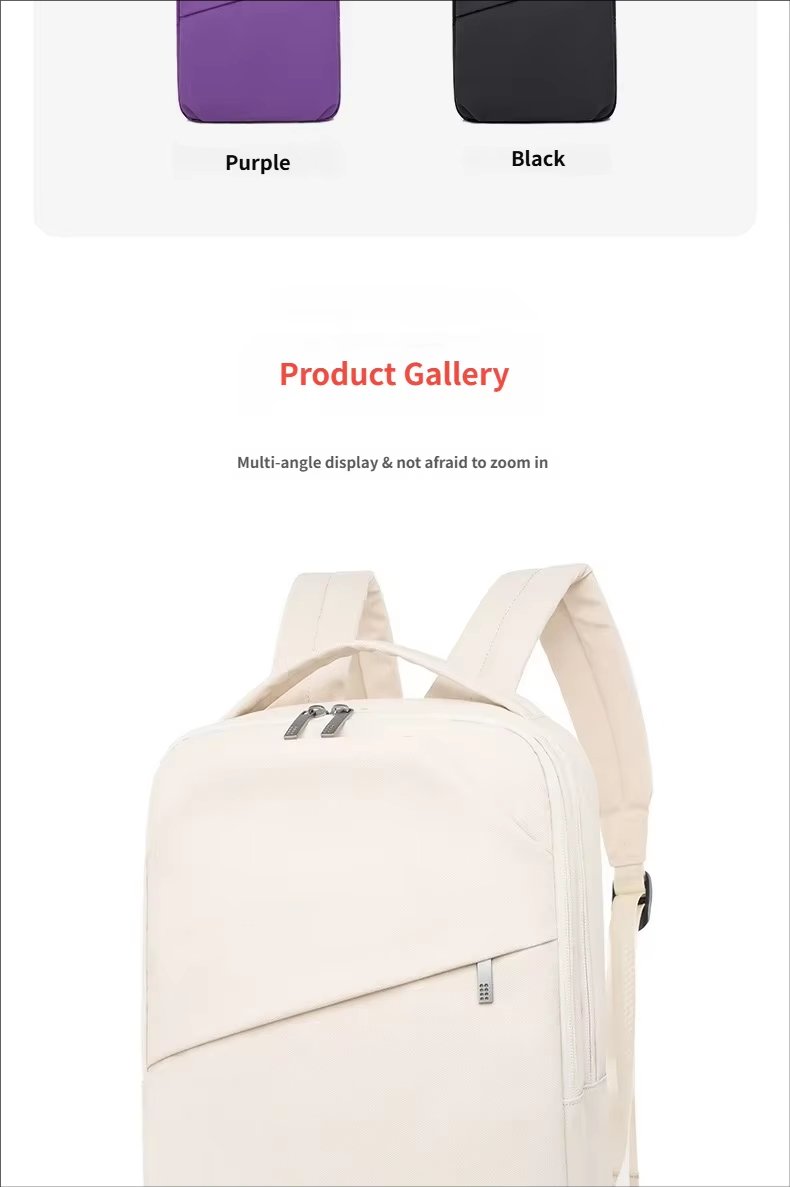 Large Capacity Lightweight Business Travel School Nylon Laptop Backpack product detail