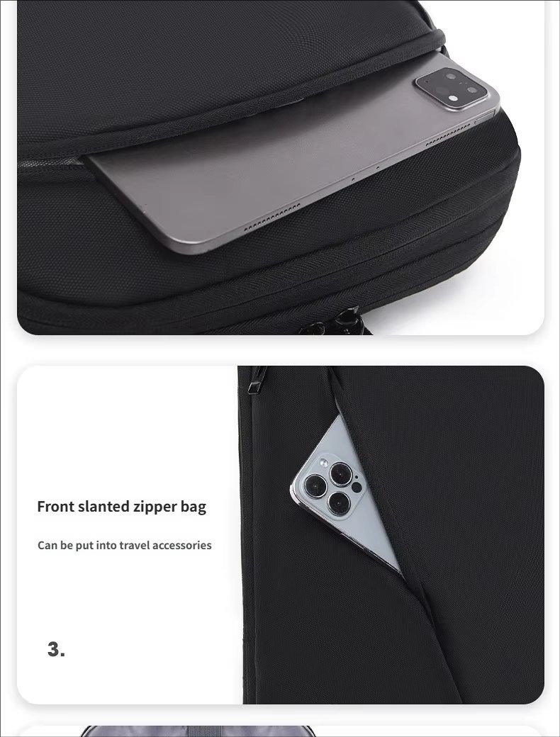 Large Capacity Expandable Lightweight Slim Business Oxford Laptop Backpack product detail
