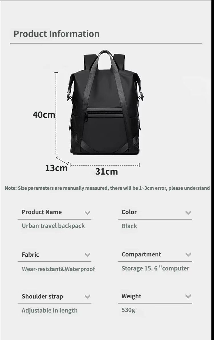 Water-Resistant Lightweight Outdoor Business School Nylon Laptop Backpack product detail