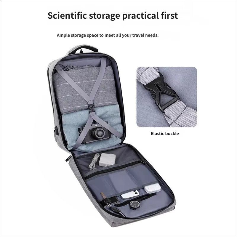 Water-Resistant Large Capacity USB Business Travel Oxford Laptop Backpack product detail