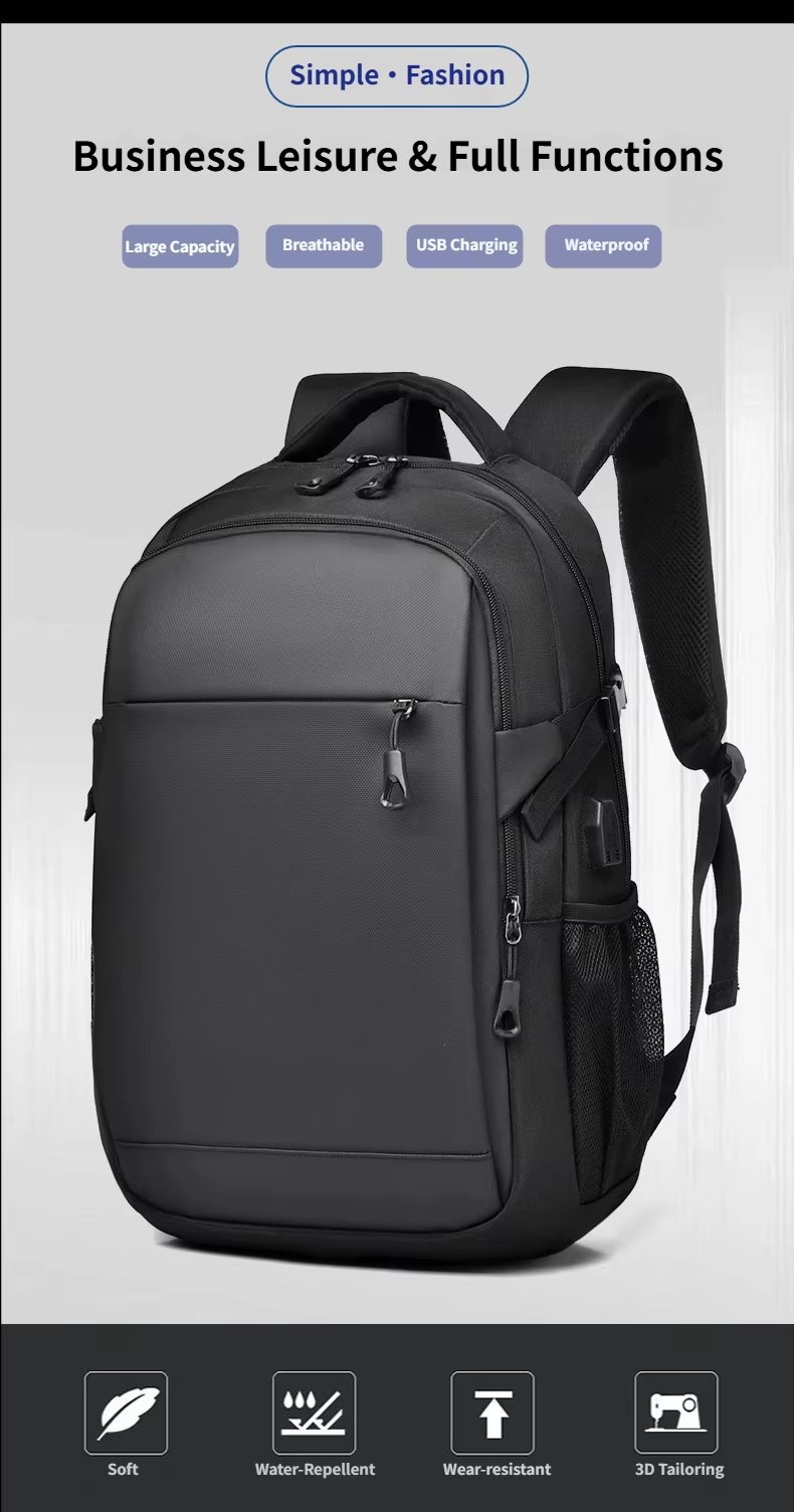 Anti-Theft Water-Resistant Large Capacity USB Business Oxford Laptop Backpack product detail