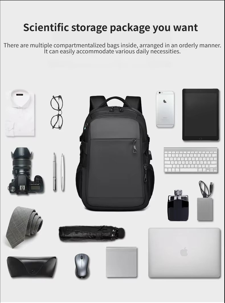 Anti-Theft Water-Resistant Large Capacity USB Business Oxford Laptop Backpack product detail