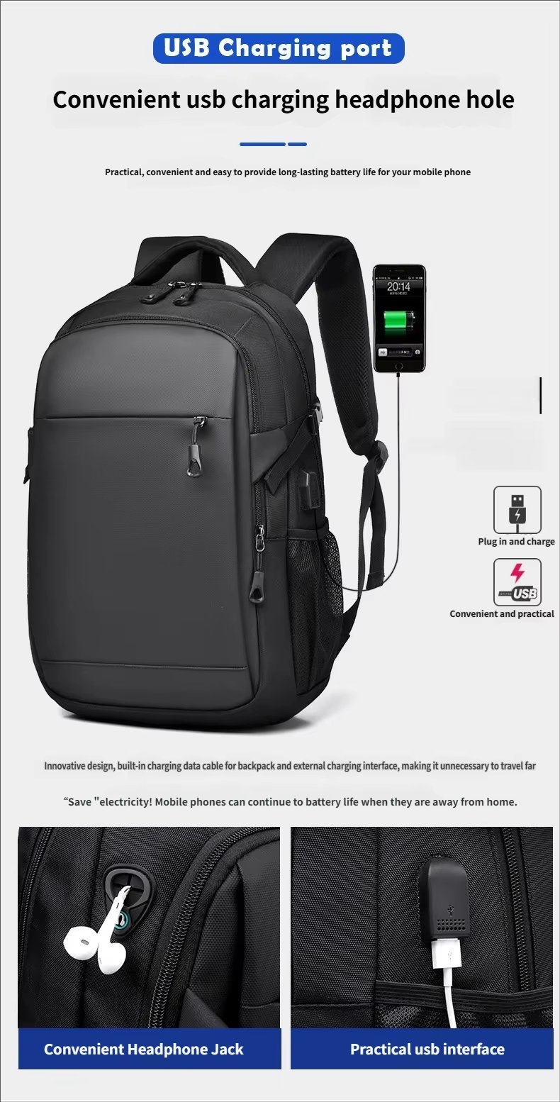 Anti-Theft Water-Resistant Large Capacity USB Business Oxford Laptop Backpack product detail