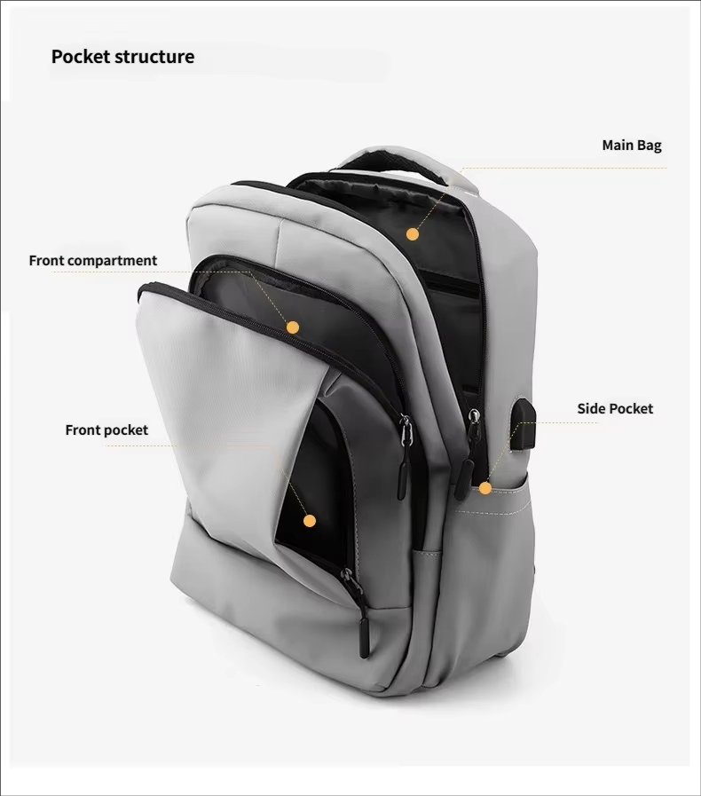 Anti-Theft Water-Resistant Large Capacity USB Business Nylon Laptop Backpack product detail