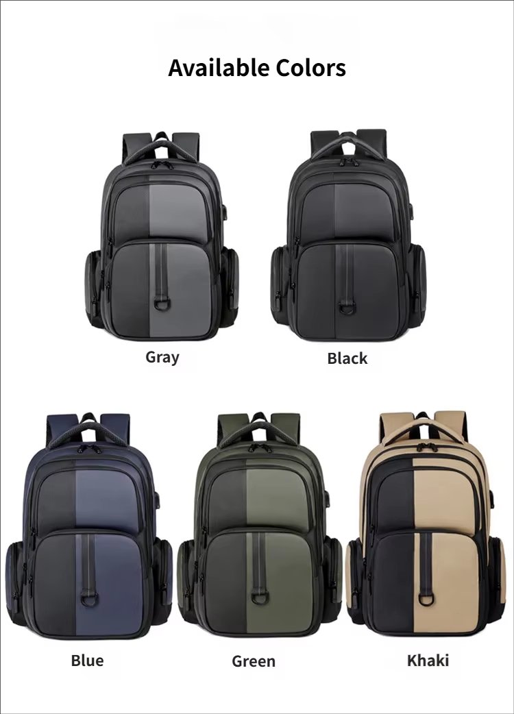 Water-Resistant Large Capacity USB Business Travel Oxford Laptop Backpack product detail