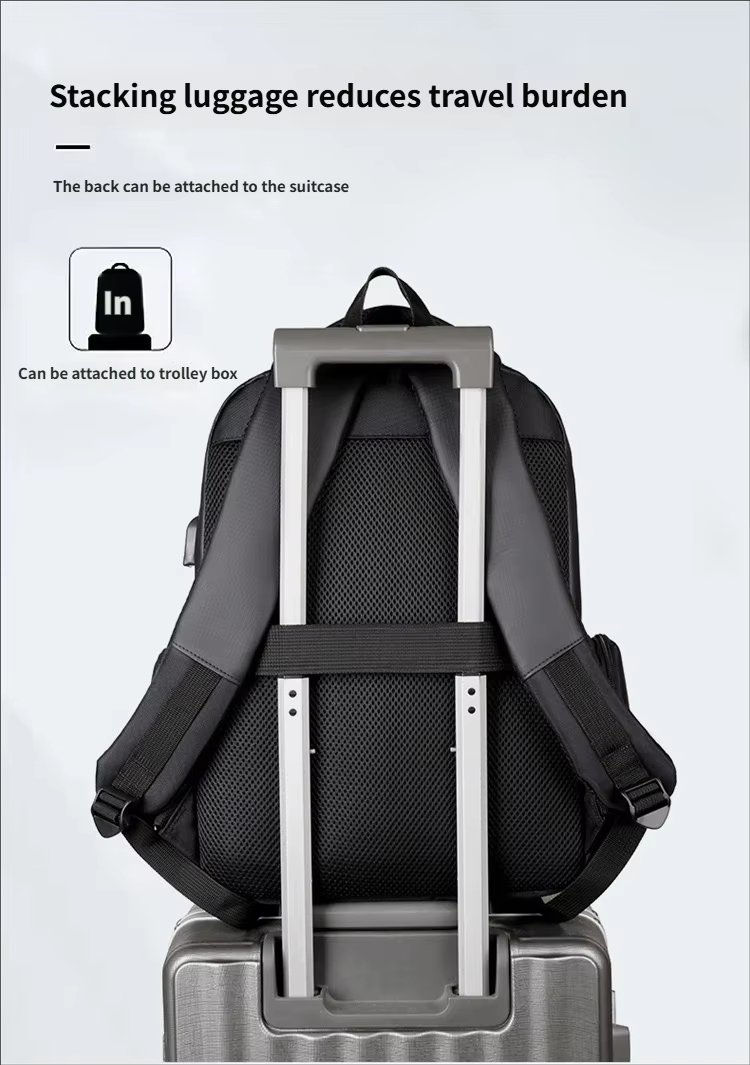 Water-Resistant Large Capacity USB Business Travel Oxford Laptop Backpack product detail