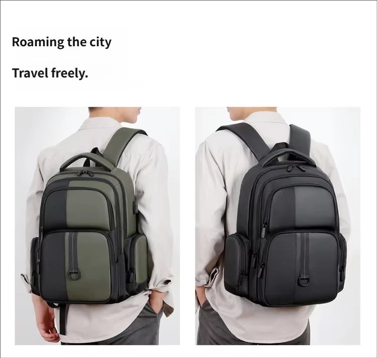 Water-Resistant Large Capacity USB Business Travel Oxford Laptop Backpack product detail