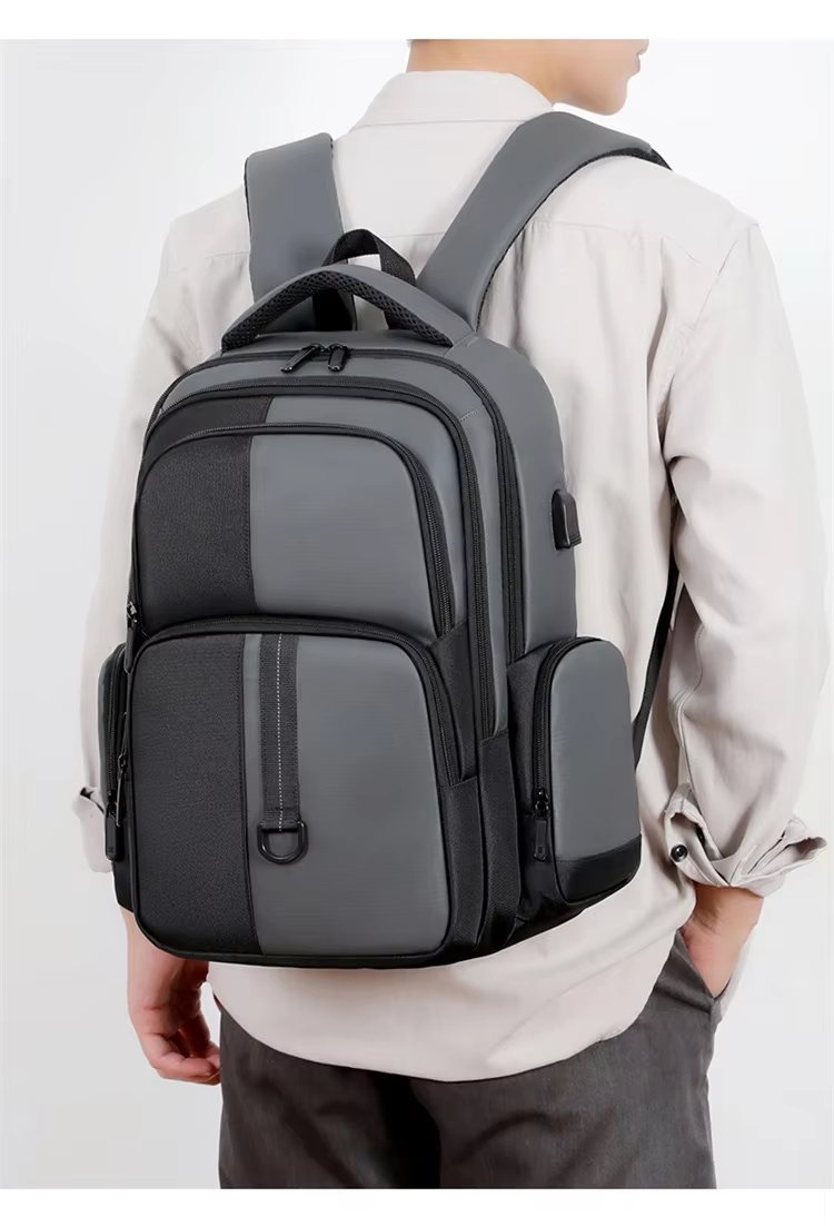 Water-Resistant Large Capacity USB Business Travel Oxford Laptop Backpack product detail