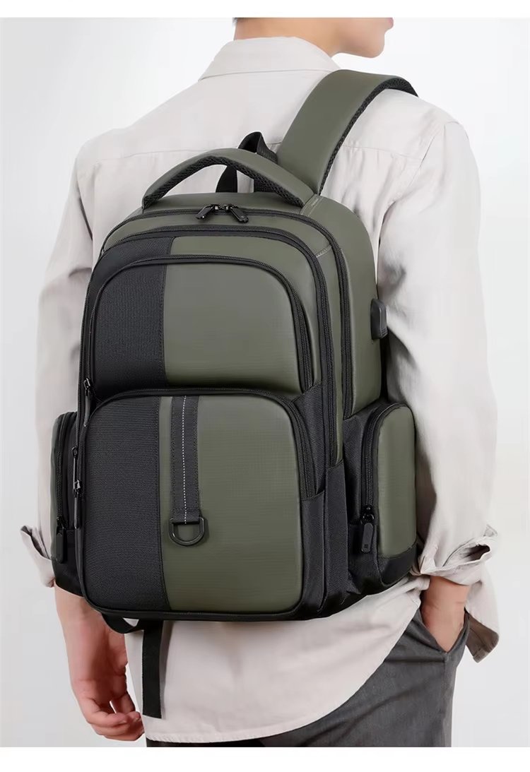 Water-Resistant Large Capacity USB Business Travel Oxford Laptop Backpack product detail