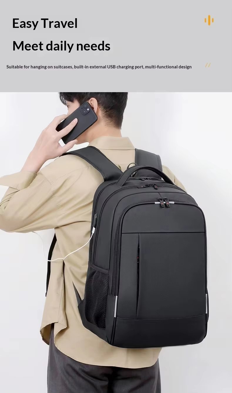 Water-Resistant Large Capacity USB Business Travel Oxford Laptop Backpack product detail