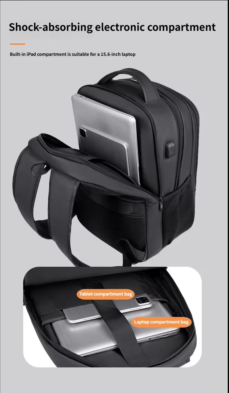 Water-Resistant Large Capacity USB Business Travel Oxford Laptop Backpack product detail
