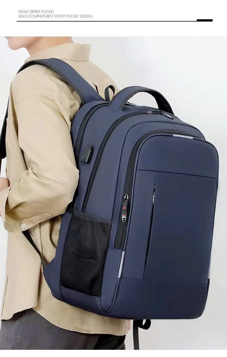 Water-Resistant Large Capacity USB Business Travel Oxford Laptop Backpack product detail