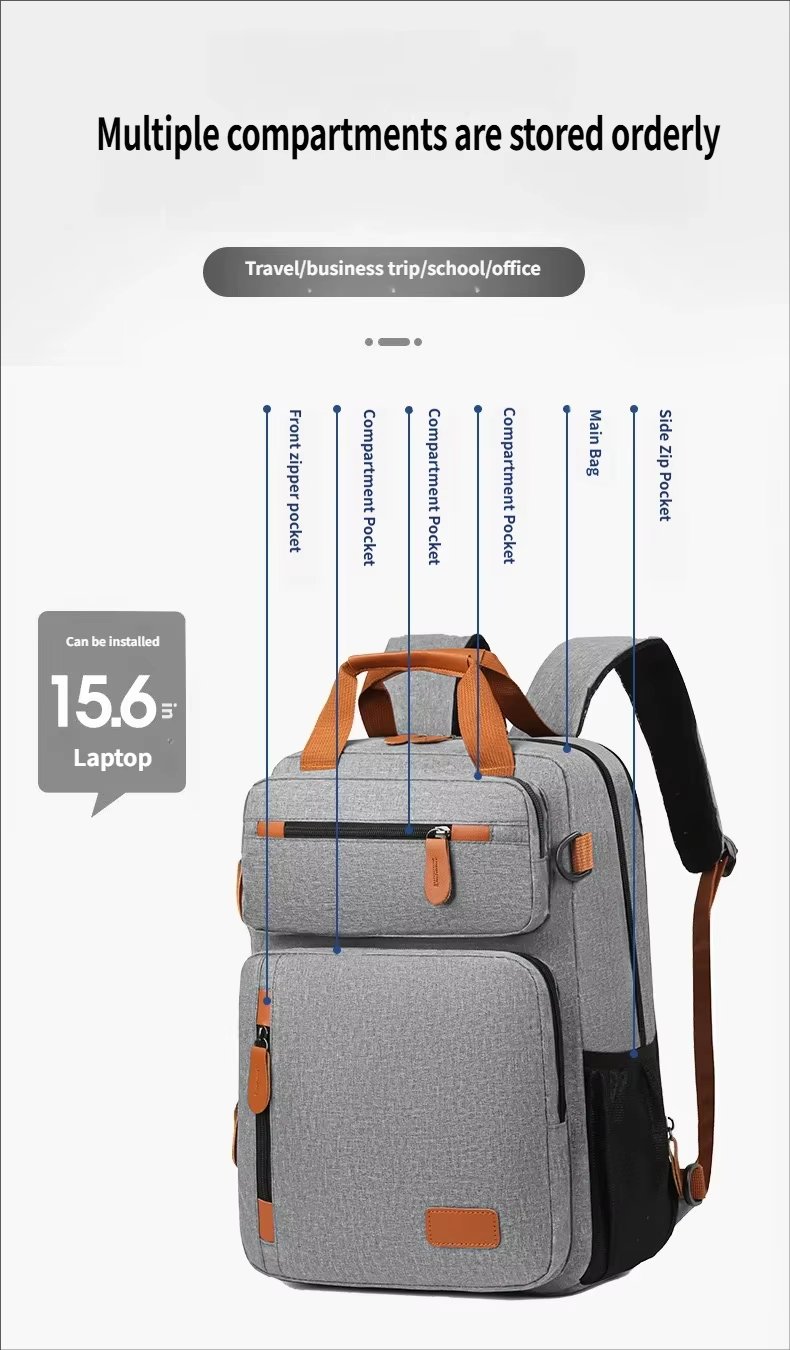 Water-Resistant Large Capacity Expandable Vintage Business Oxford Sling Backpack product detail