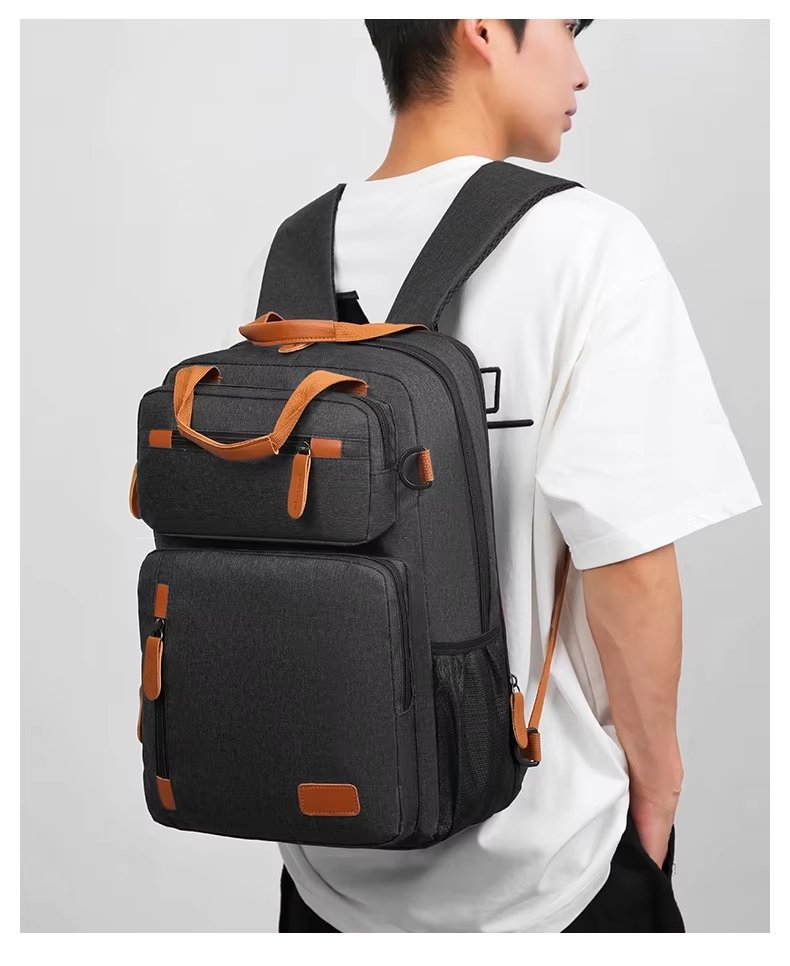 Water-Resistant Large Capacity Expandable Vintage Business Oxford Sling Backpack product detail