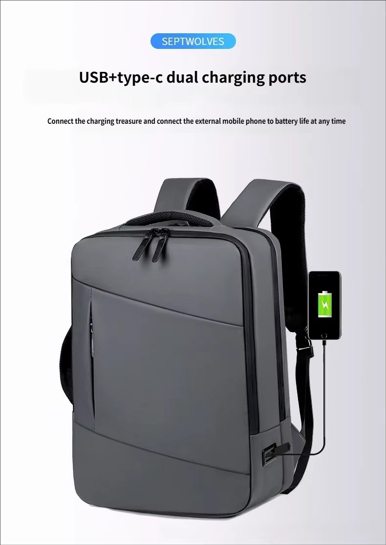 Large Capacity USB Business Travel School Oxford Laptop Backpack product detail