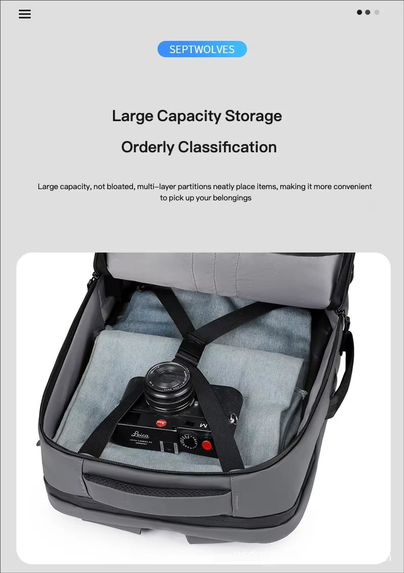 Large Capacity USB Business Travel School Oxford Laptop Backpack product detail