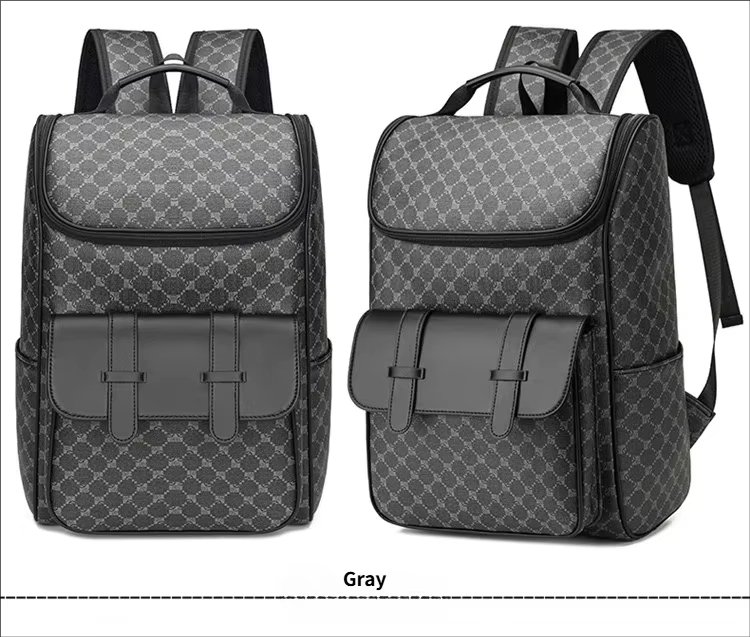 Water-Resistant Large Capacity Modern Business Travel PU Leather Laptop Backpack product detail