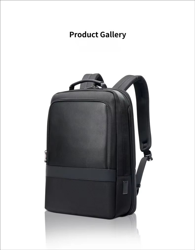 Anti-Theft Water-Resistant Expandable USB Business Fabric+Microfiber Laptop Backpack product detail