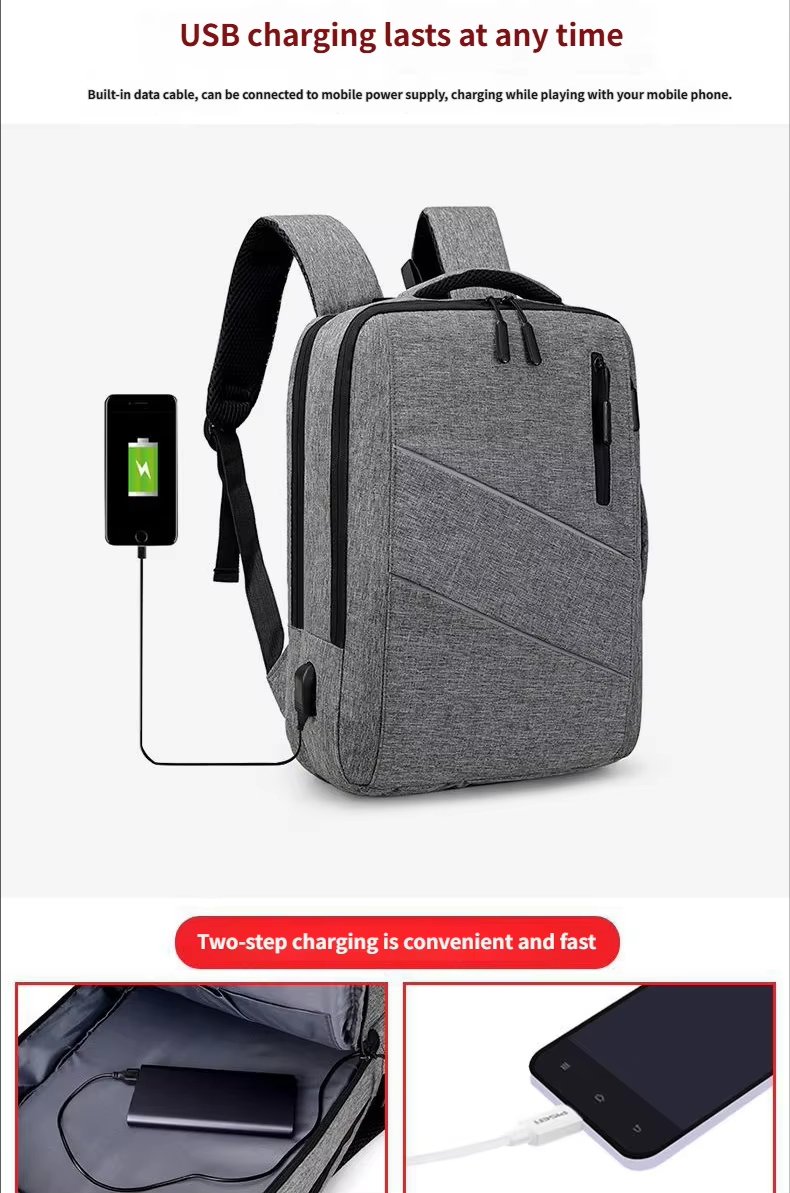 Water-Resistant USB Business School Oxford Laptop Backpack product detail