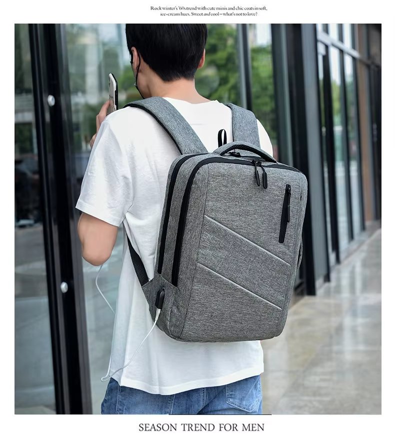 Water-Resistant USB Business School Oxford Laptop Backpack product detail