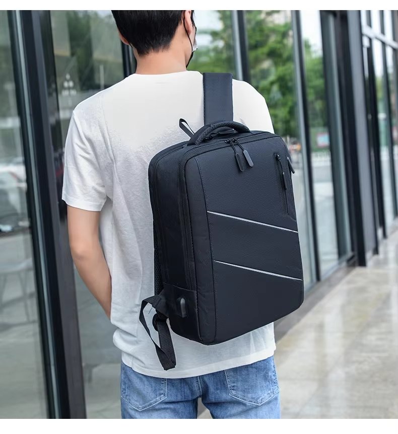 Water-Resistant USB Business School Oxford Laptop Backpack product detail