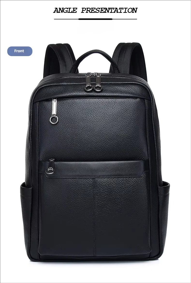 Large Capacity Business Travel Leather Laptop Backpack product detail