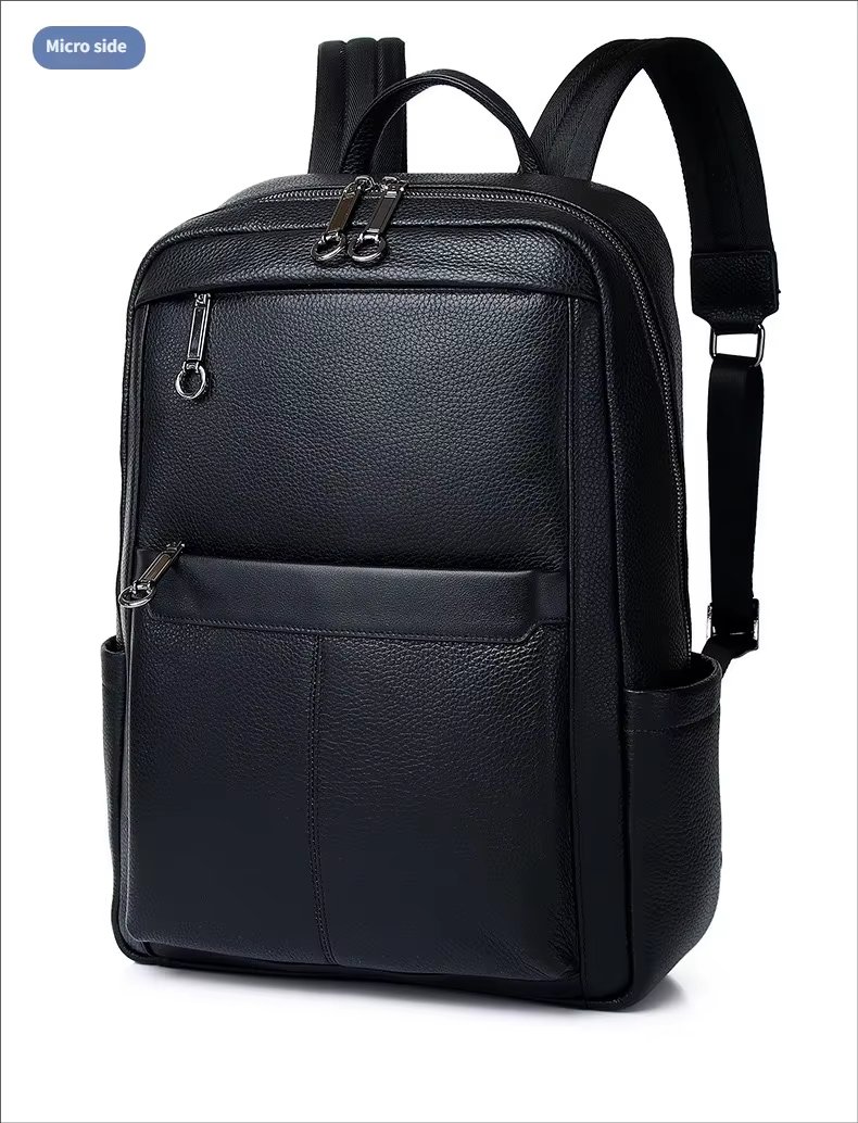 Large Capacity Business Travel Leather Laptop Backpack product detail