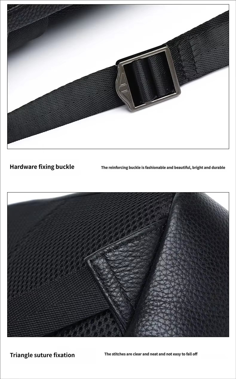 Large Capacity Business Travel Leather Laptop Backpack product detail