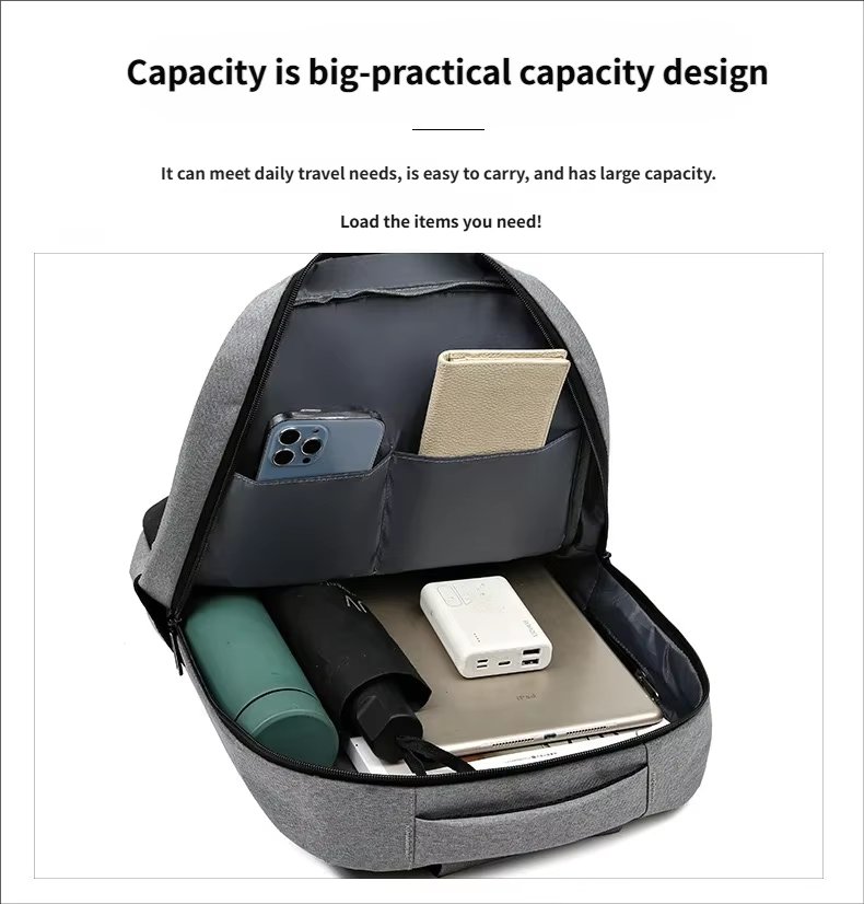 Water-Resistant Large Capacity USB Business School Nylon Laptop Backpack product detail