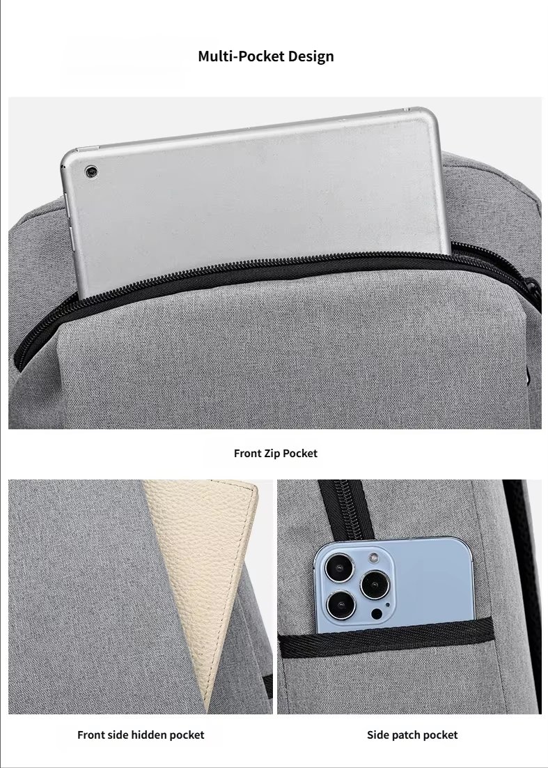Water-Resistant Large Capacity USB Business School Nylon Laptop Backpack product detail