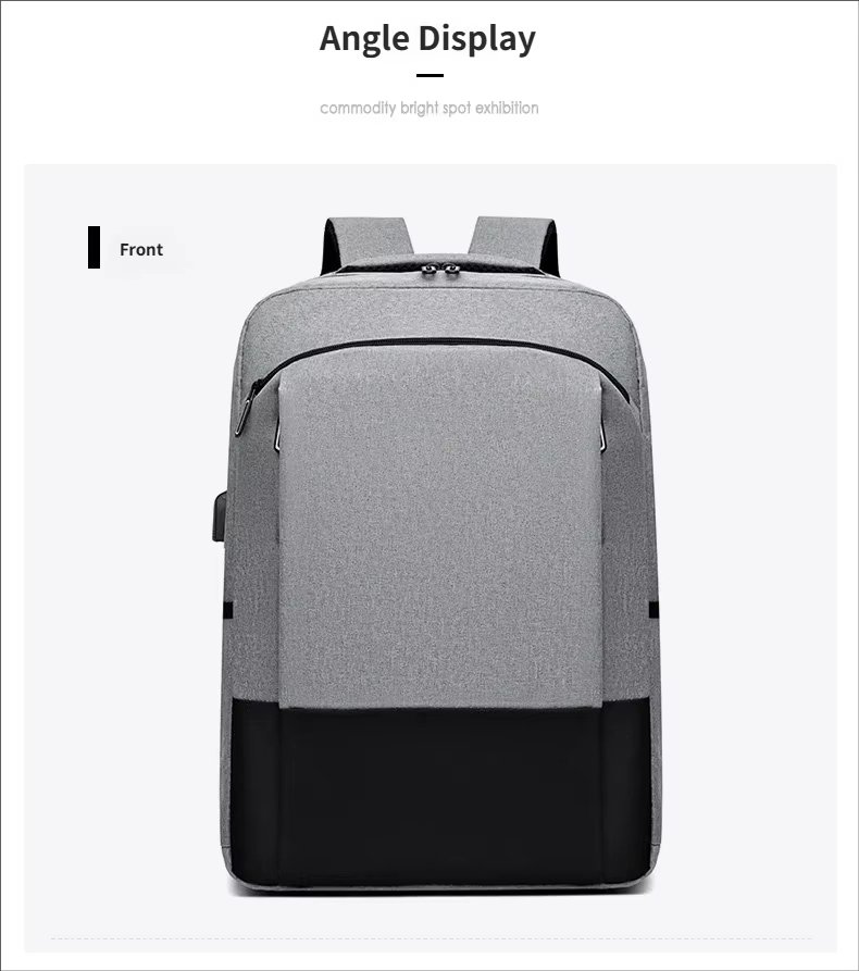 Water-Resistant Large Capacity USB Business School Nylon Laptop Backpack product detail