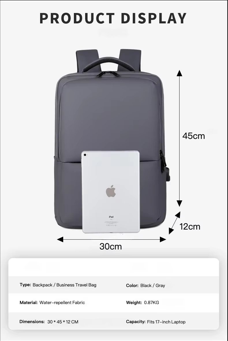 Water-Resistant Large Capacity USB Business Travel Oxford Laptop Backpack product detail