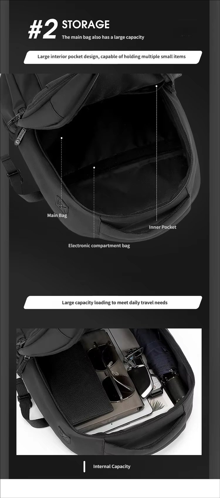 Anti-Theft Water-Resistant Large Capacity Outdoor Business Oxford Laptop Backpack product detail