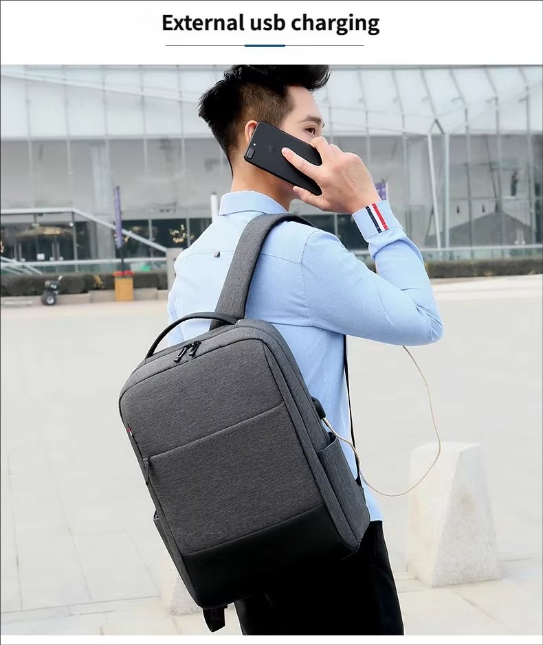Water-Resistant USB Business Travel School Oxford Laptop Backpack product detail