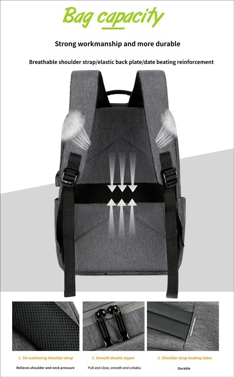 Water-Resistant USB Business Travel School Oxford Laptop Backpack product detail