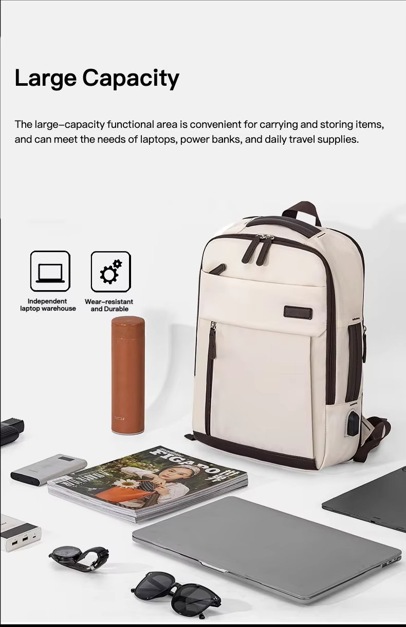 Large Capacity Expandable USB Business Travel Oxford Laptop Backpack product detail