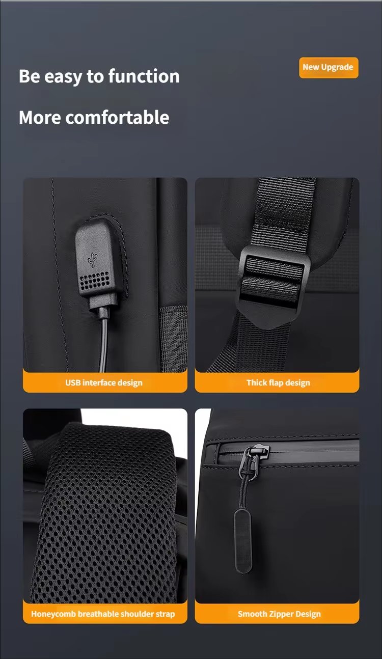 Water-Resistant Lightweight USB Outdoor Travel Oxford Laptop Backpack product detail