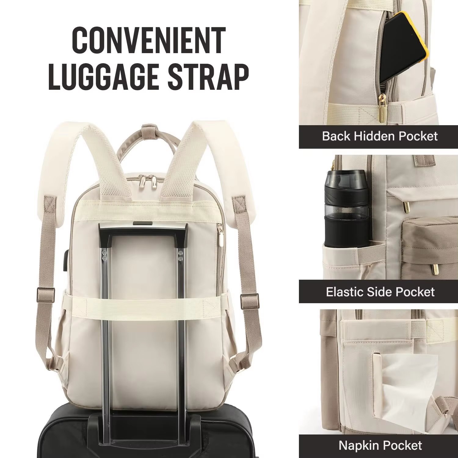 Anti-Theft Large Capacity USB Modern Business Oxford Laptop Backpack product detail