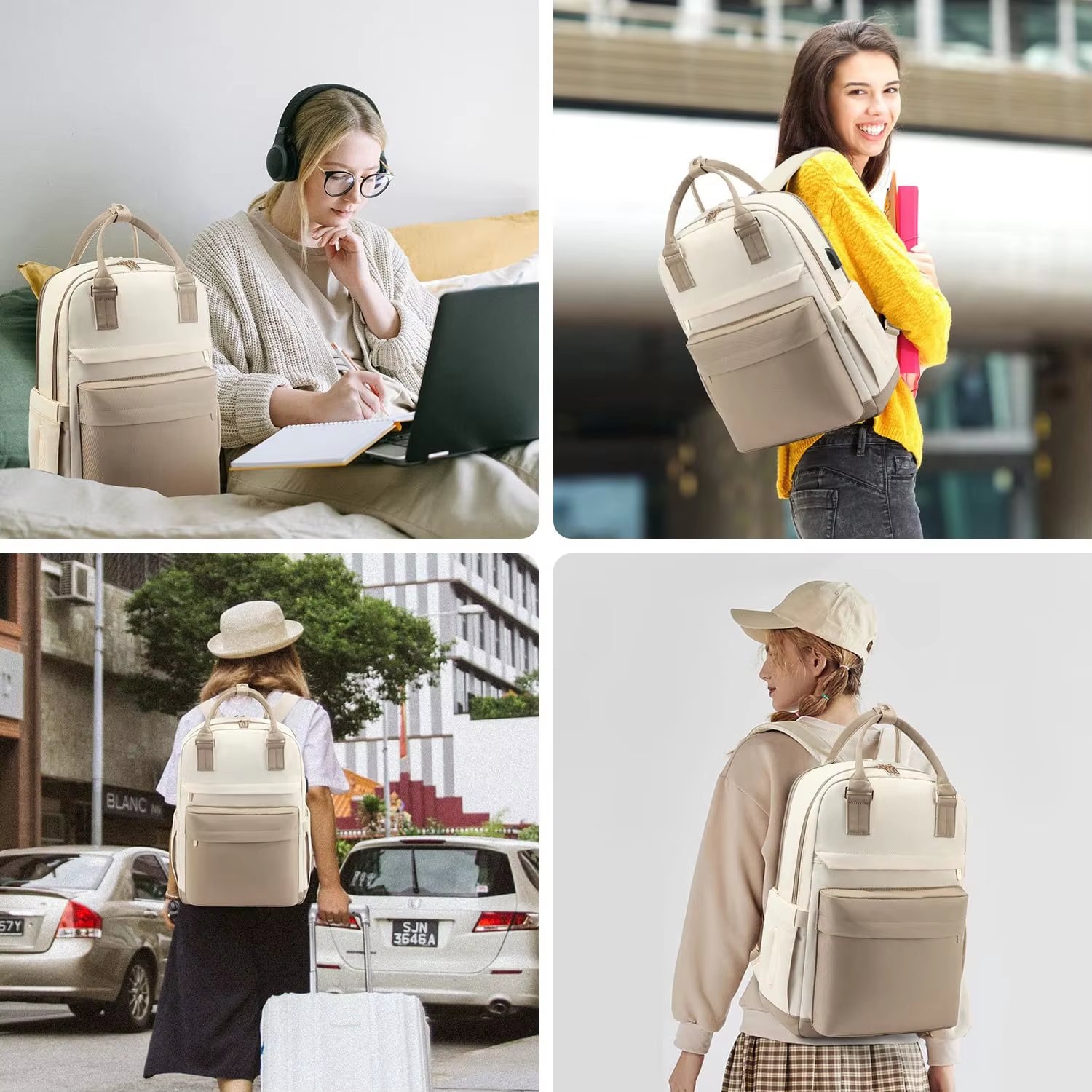 Anti-Theft Large Capacity USB Modern Business Oxford Laptop Backpack product detail