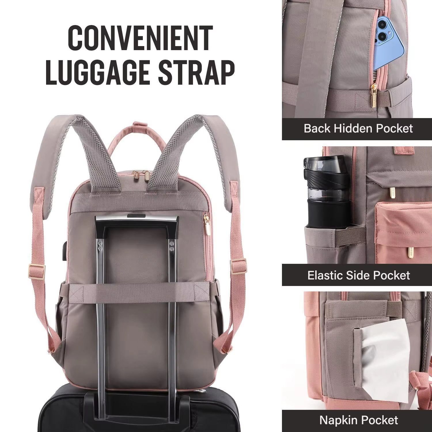 Anti-Theft Large Capacity USB Modern Business Oxford Laptop Backpack product detail