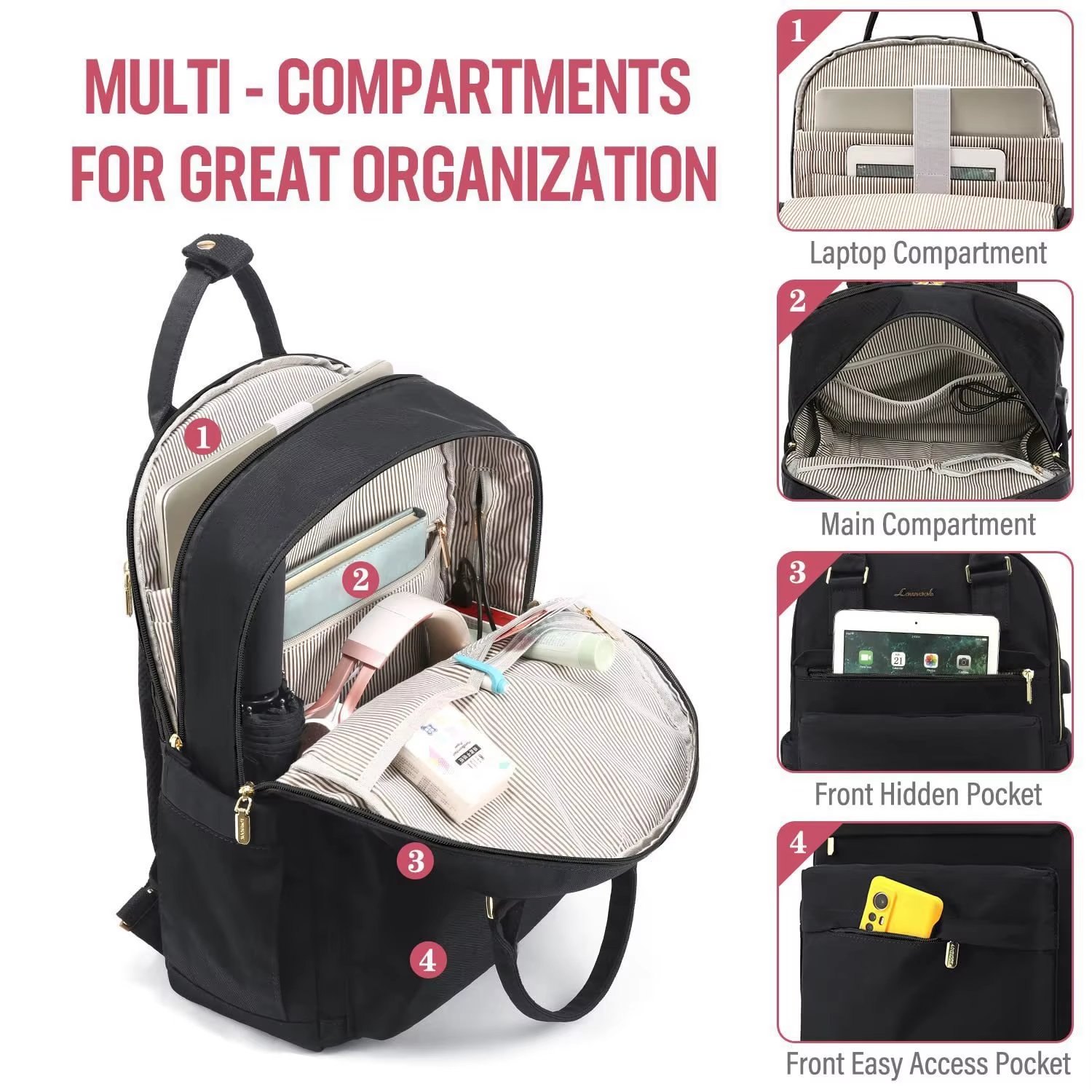 Anti-Theft Large Capacity USB Modern Business Oxford Laptop Backpack product detail